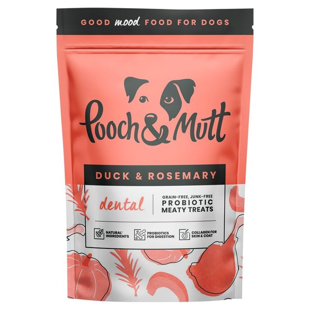 Pooch & Mutt Duck and Rosemary Dental Meaty Dog Treats   120g