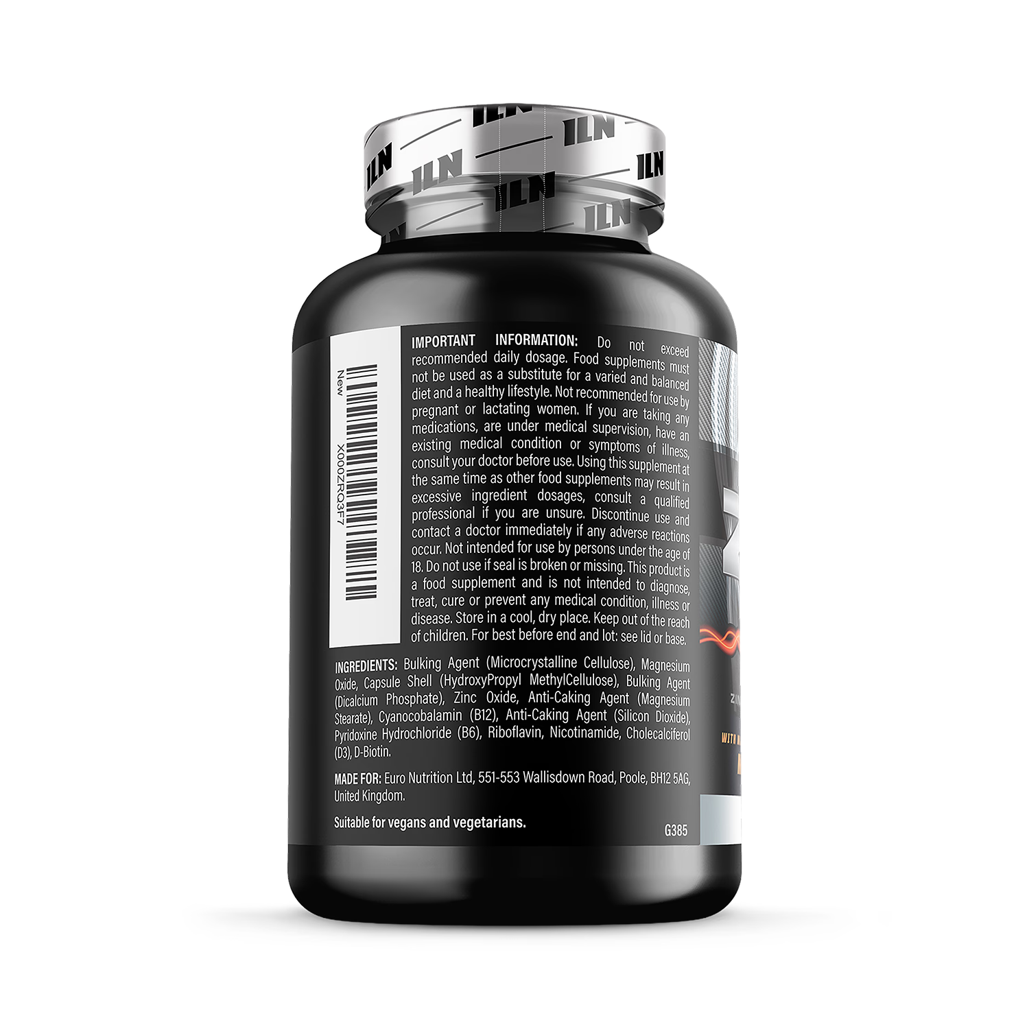 Iron Labs Nutrition ZM6 high strength zinc magnesium supplement 180 capsules, UK version