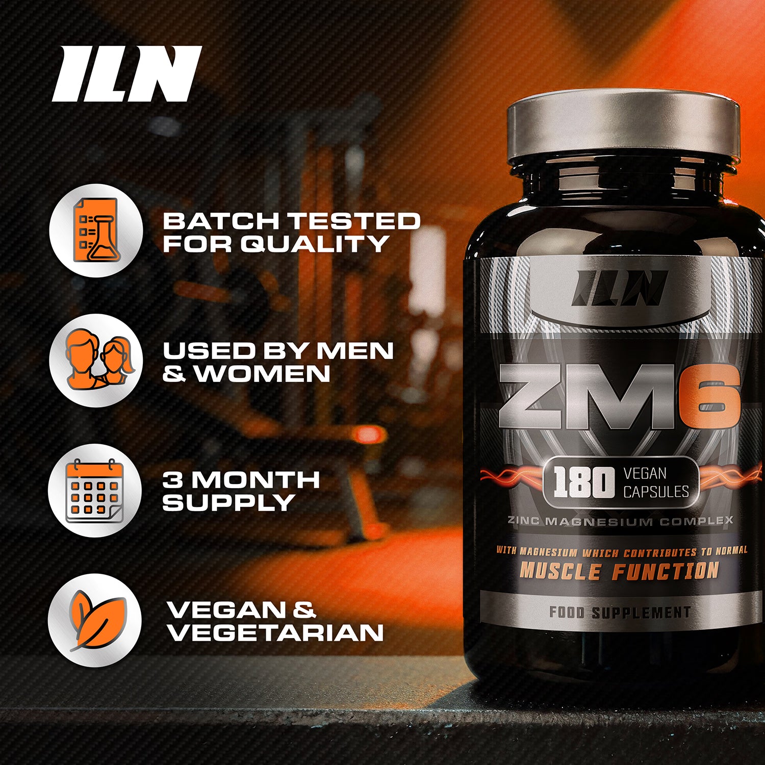 Iron Labs Nutrition ZM6 high strength zinc magnesium supplement 180 capsules, UK version