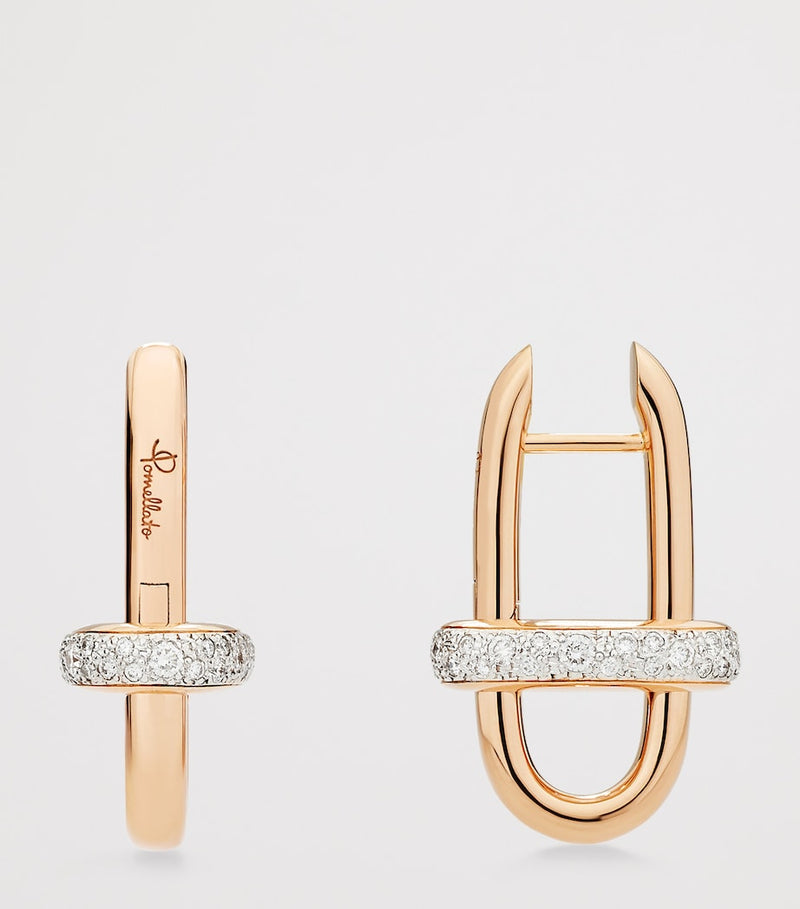 Pomellato Iconica hoop earrings rose gold diamond, UK version