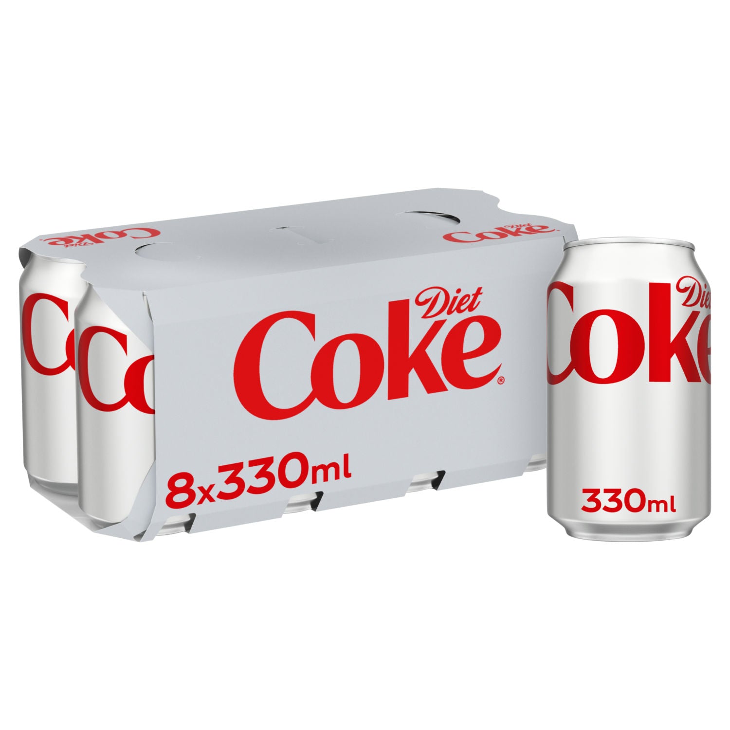 Diet Coke cola 8 x 330ml cans - British product