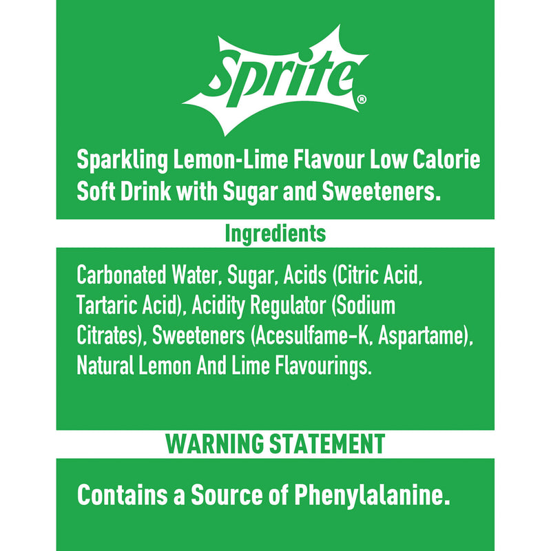 Sprite lemon and lime sparkling soft drink 2L (British brand)
