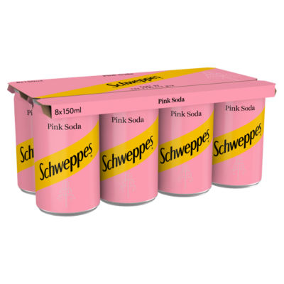 Schweppes Pink Soda 150ml cans 8-pack (British brand)