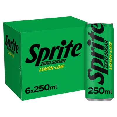 Sprite Zero Sugar soft drink 6 x 250ml - British product