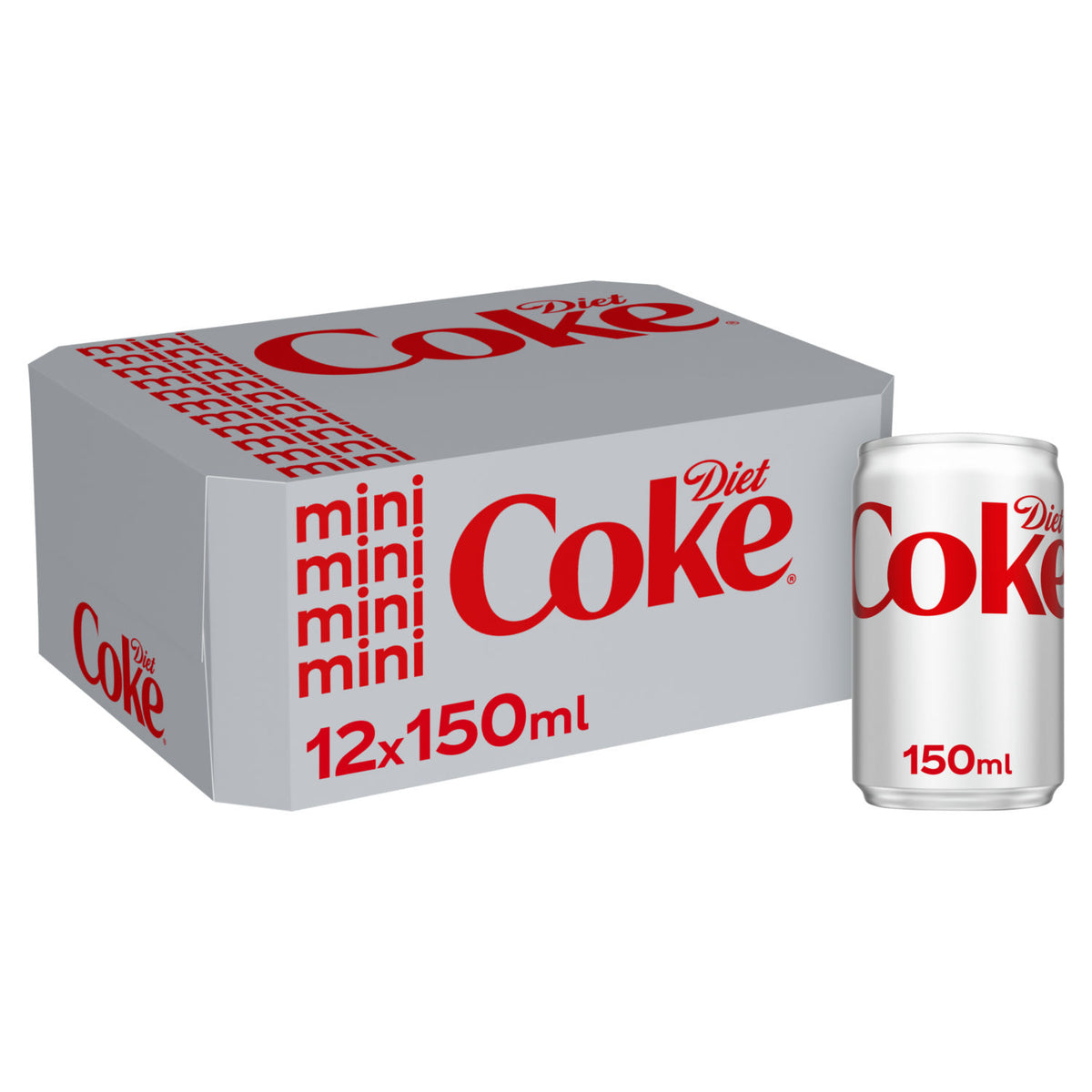 Diet Coke 150ml cans 12 pack, imported from the UK