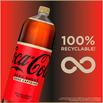 Coca-Cola soft drink Zero Sugar Zero Caffeine 2L (British brand)