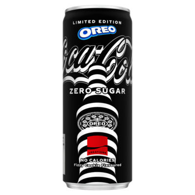 Coca-Cola Zero Sugar Oreo limited edition soft drink 250ml, imported from the UK