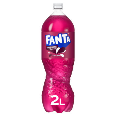 Fanta Raspberry Zero Sugar sparkling drink 2L, UK version