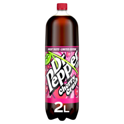 Dr Pepper Zero Cherry Crush soda 2L, imported from the UK