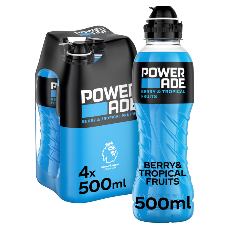 Powerade Berry & Tropical isotonic sports drink 4x500ml, UK version