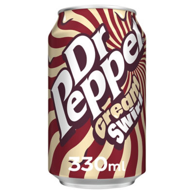 Dr Pepper soft drink Cream Swirl 330ml, UK version