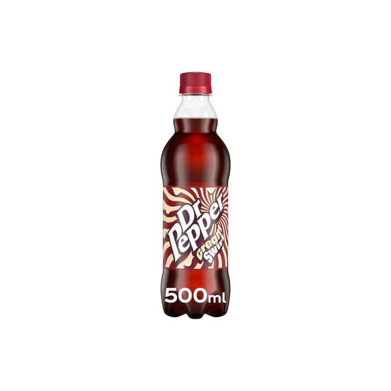 Dr Pepper soft drink Cream Swirl 500ml (British brand)