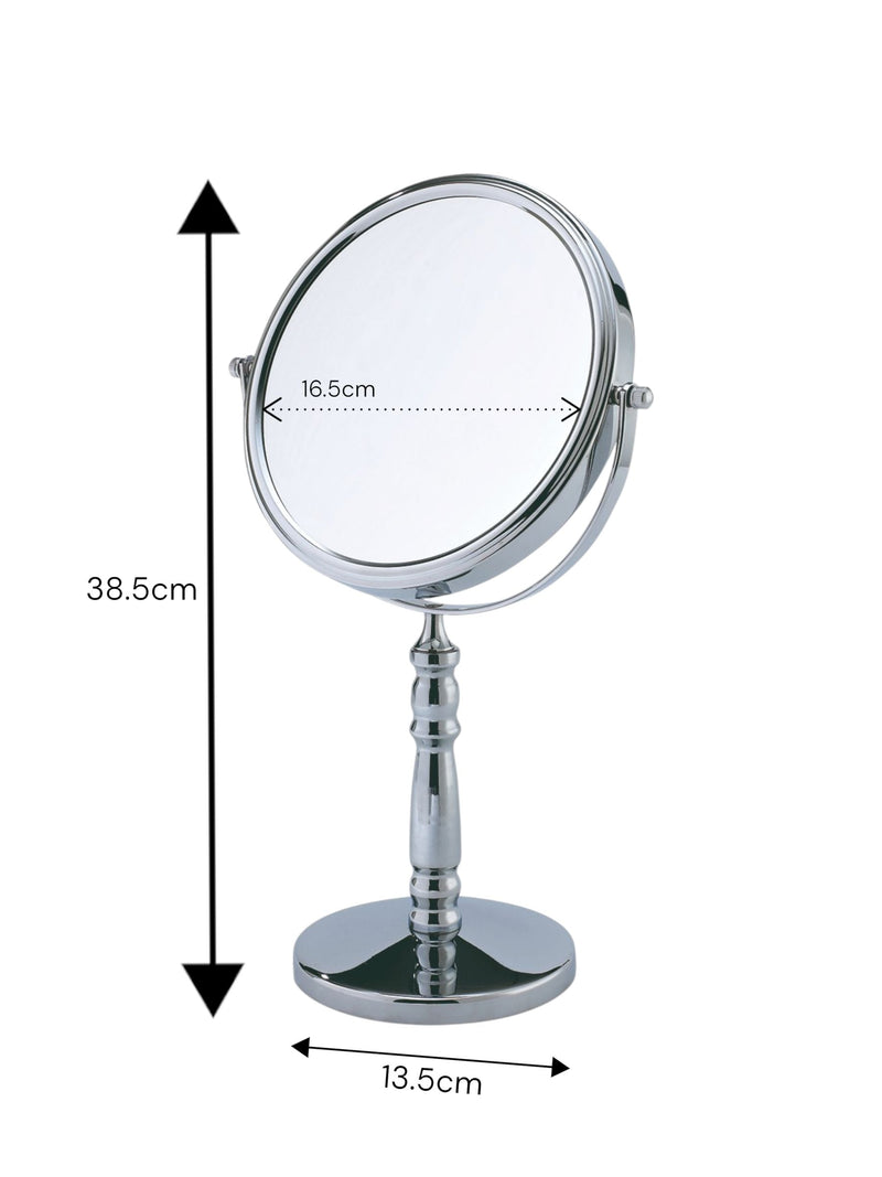 Showerdrape chrome round 5x magnification reversible vanity mirror 38cm x 19cm (British brand)