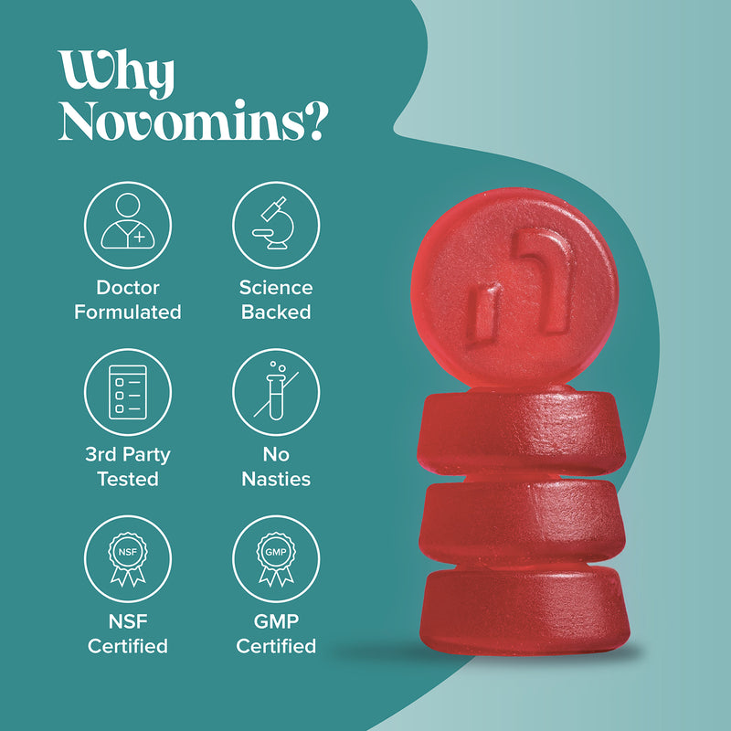 Novomins Zinc Magnesium B6 Strawberry Gummies 60 Count imported from the UK
