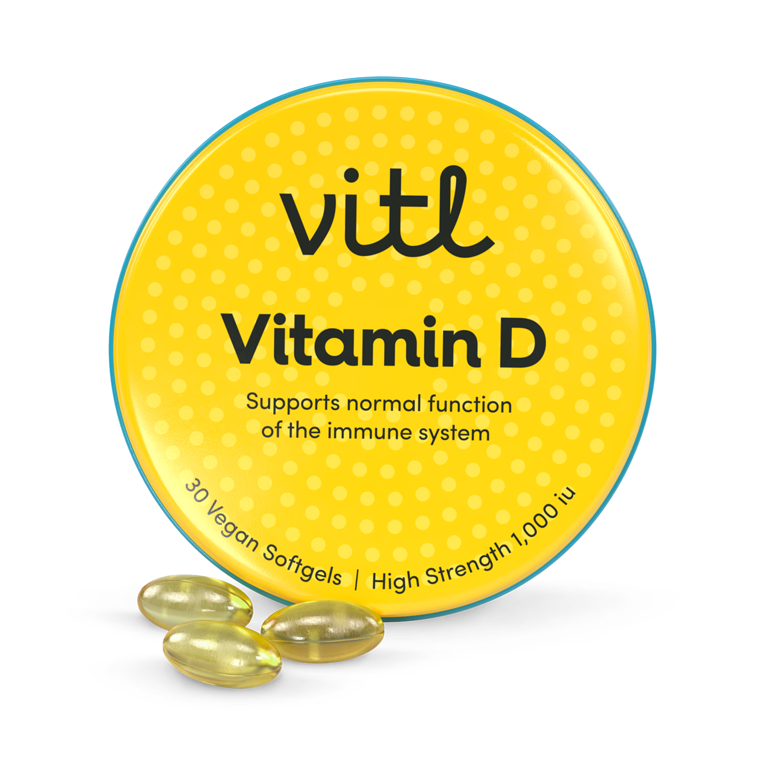 Vitl Vitamin D3 Pocket Pack 30 softgels, imported from the UK