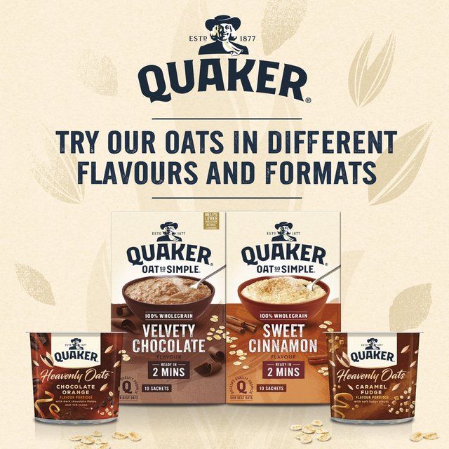 Quaker Oat So Simple Velvety Chocolate Porridge Cereal Sachets   10 per pack Cereals M&S   