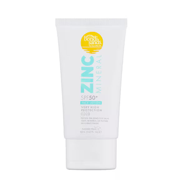Bondi Sands zinc mineral SPF 50+ face lotion 60ml, imported from the UK