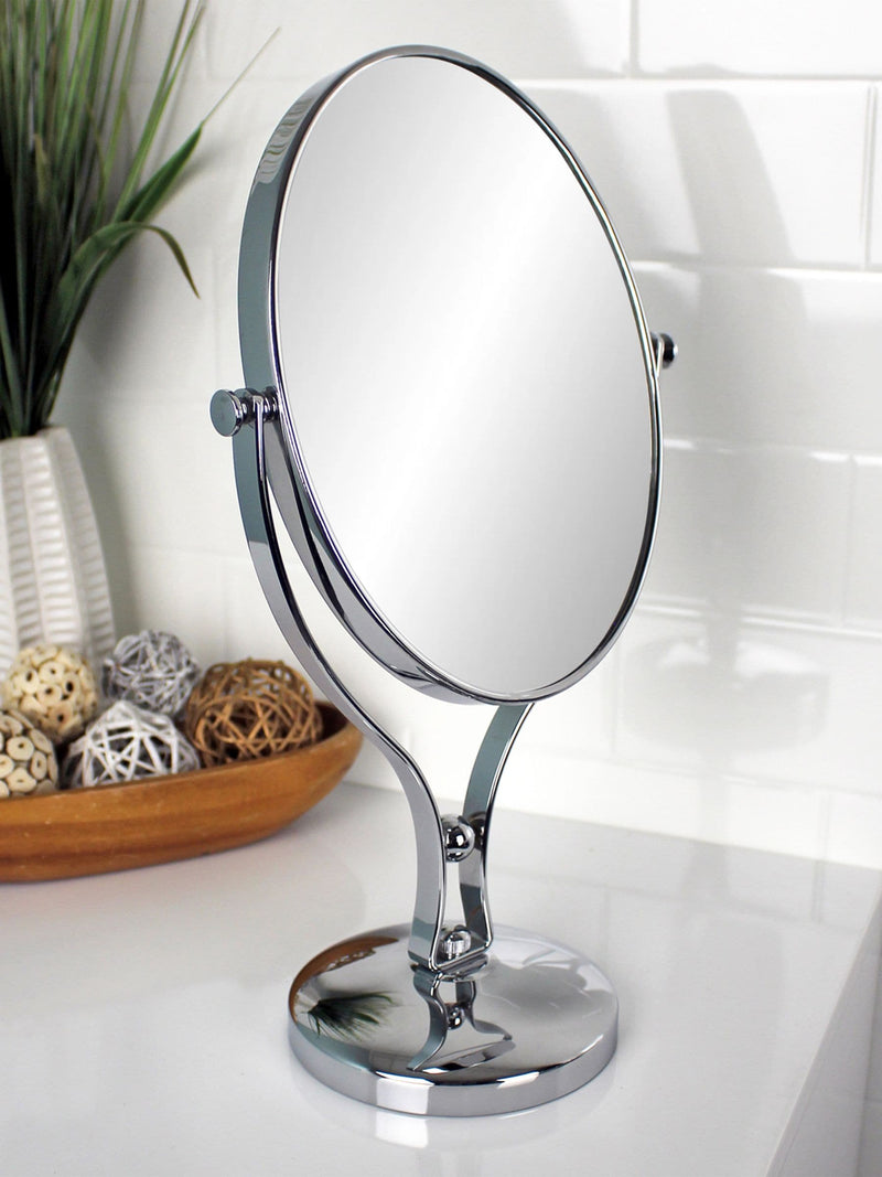 Showerdrape chrome vanity mirror oval 5x magnification - British product