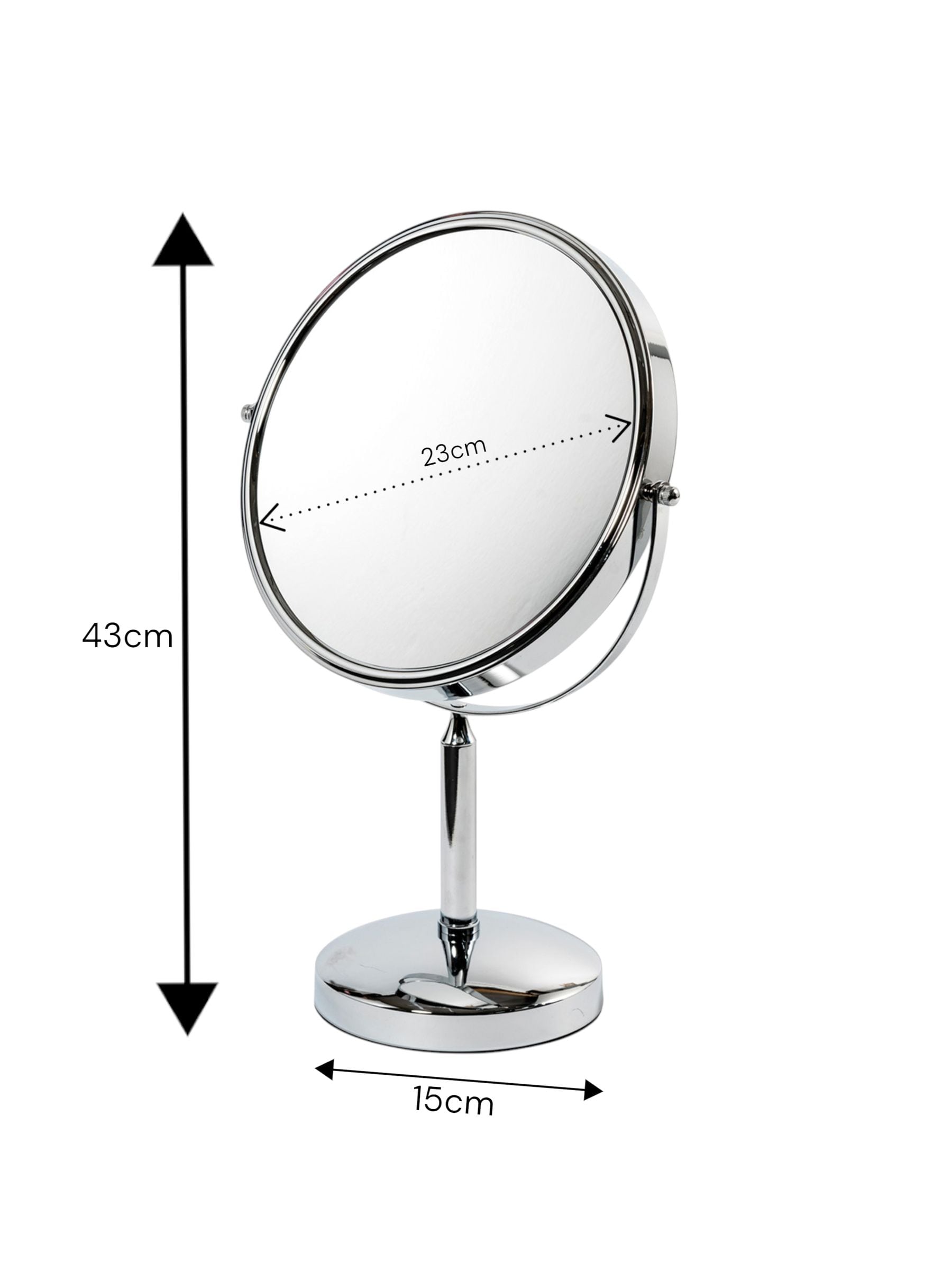Showerdrape Helios chrome makeup mirror with 5x magnification, 42.5x28x15cm (British brand)