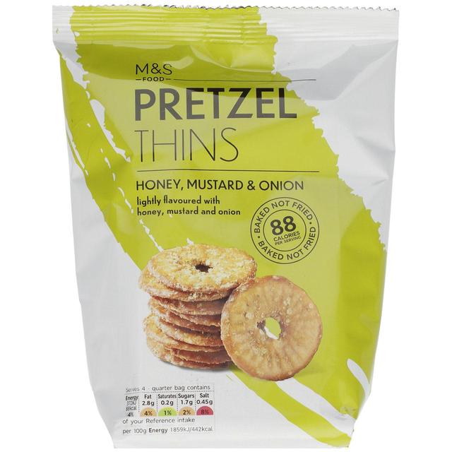 M&S Honey & Mustard Pretzel Thins   80g GOODS M&S   