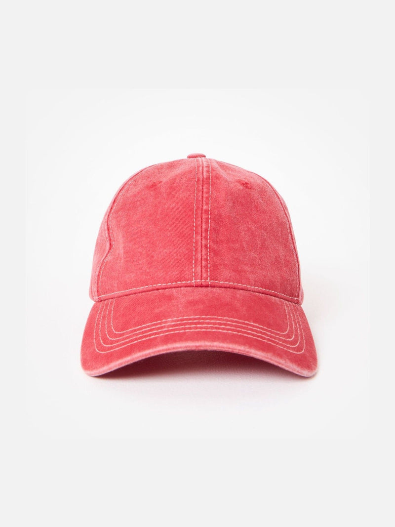 Oliver Bonas denim bow cap hat washed red, UK version