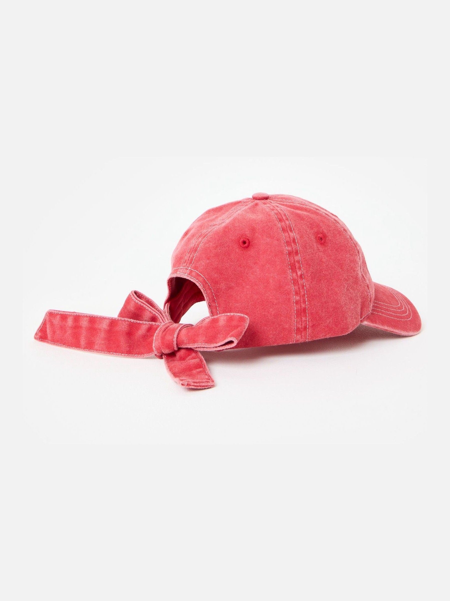 Oliver Bonas denim bow cap hat washed red, UK version