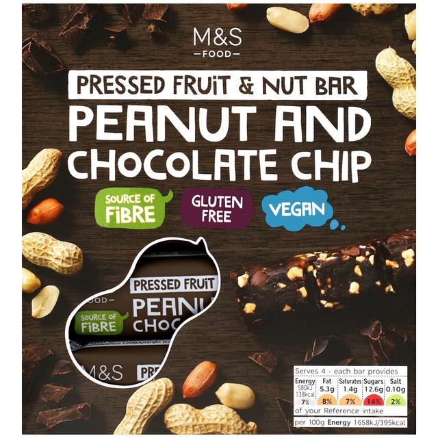 M&S Peanut & Chocolate Chip Bars   4 x 35g