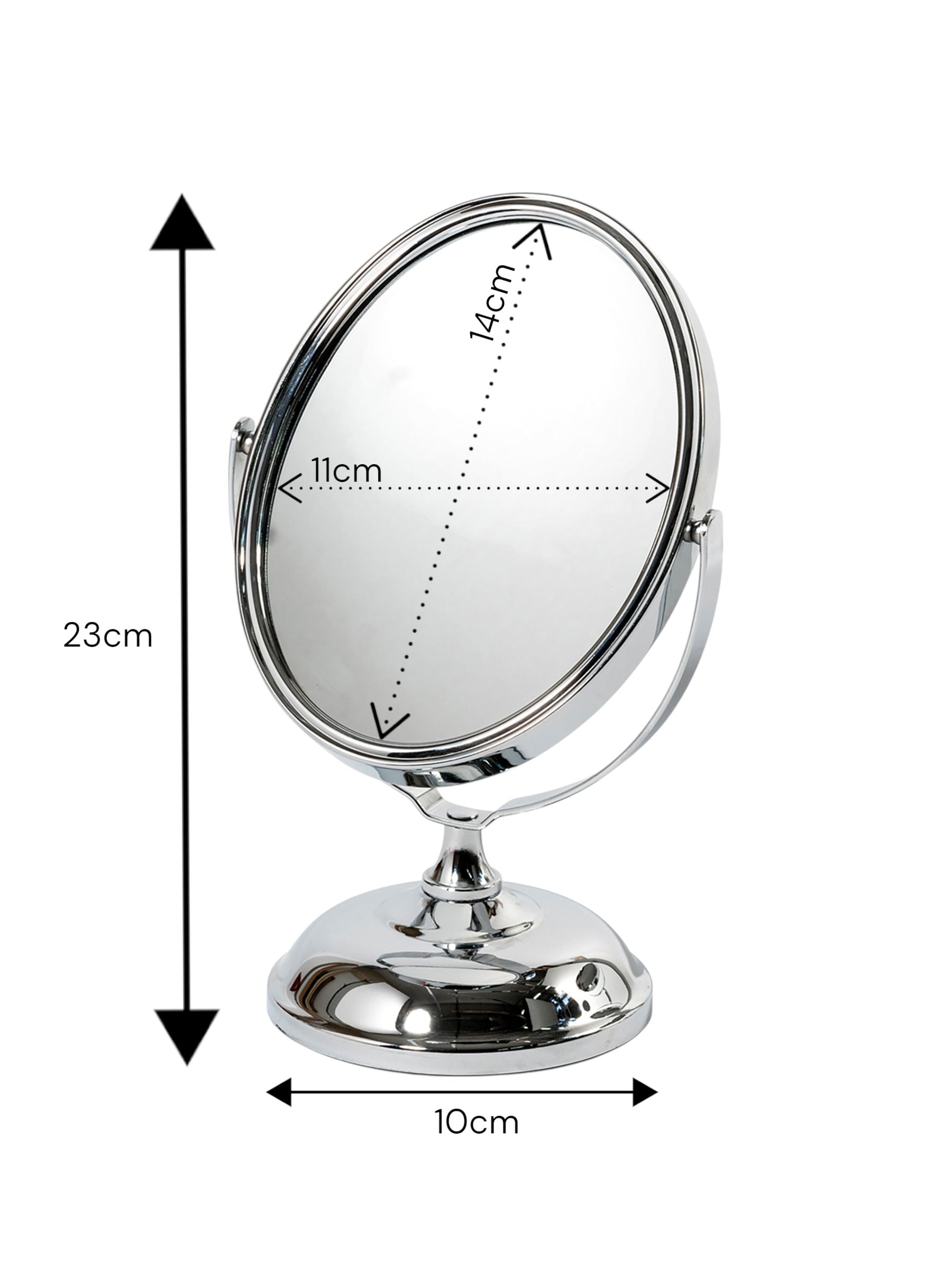 Showerdrape chrome oval vanity mirror 5x magnification - British product