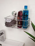 Showerdrape chrome suction bottle basket wall mounted (British brand)