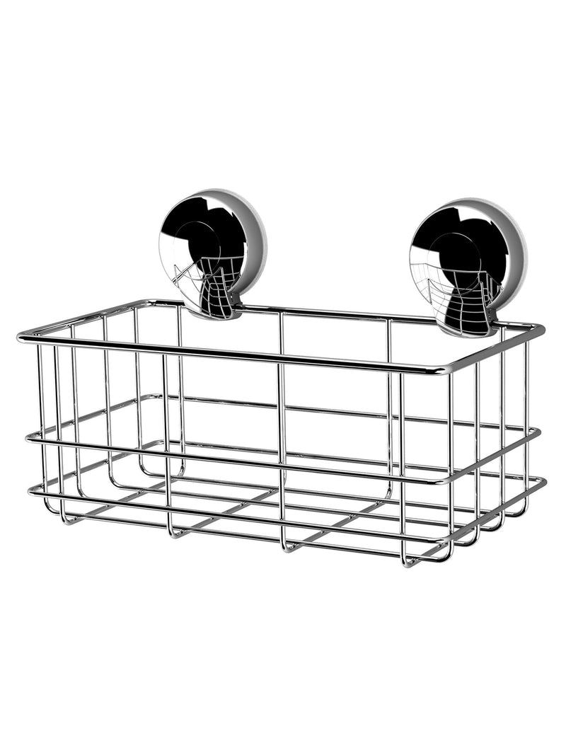 Showerdrape chrome suction bottle basket wall mounted (British brand)