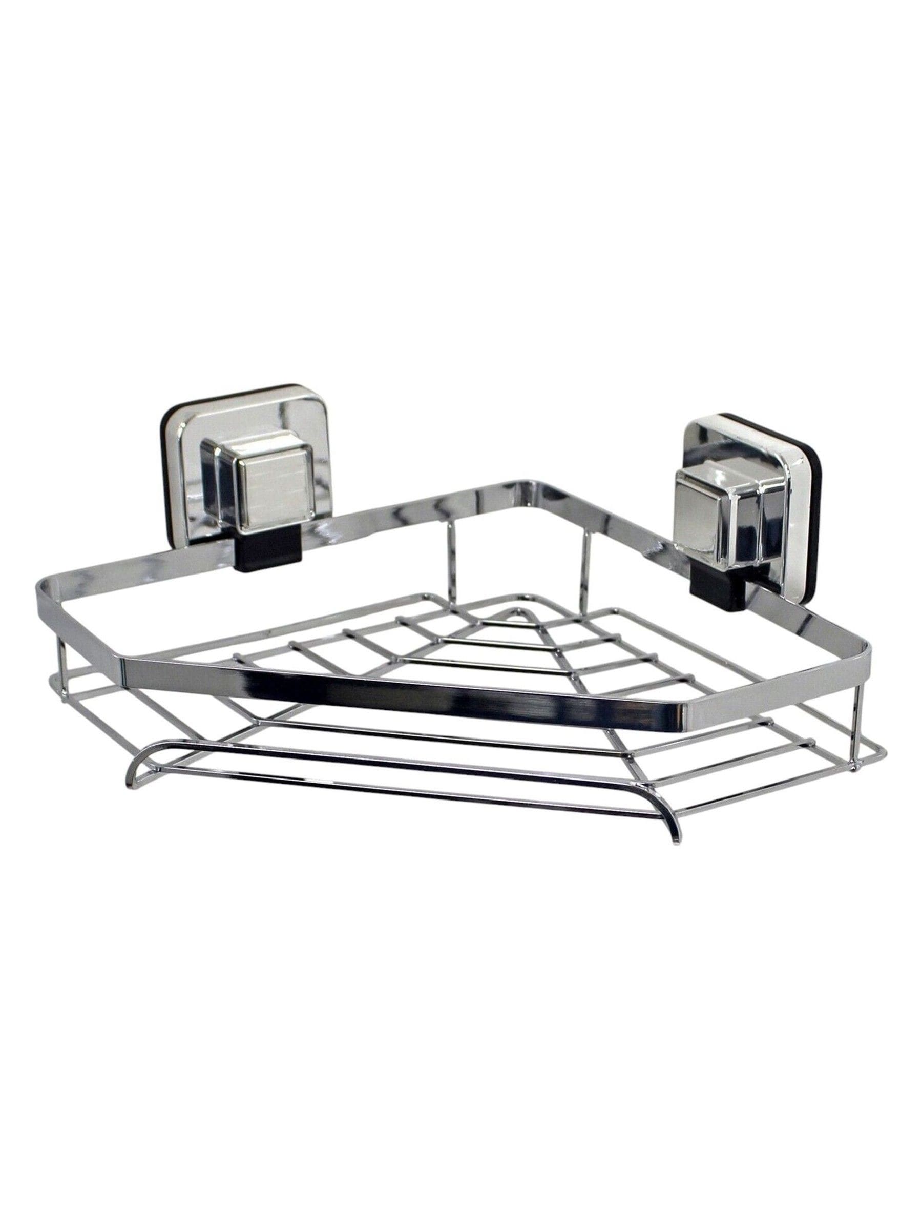Chrom Saugnapf Wandmontierter Eckkorb mit Pushloc-System, 11x23,5x22 cm (britische Marke)