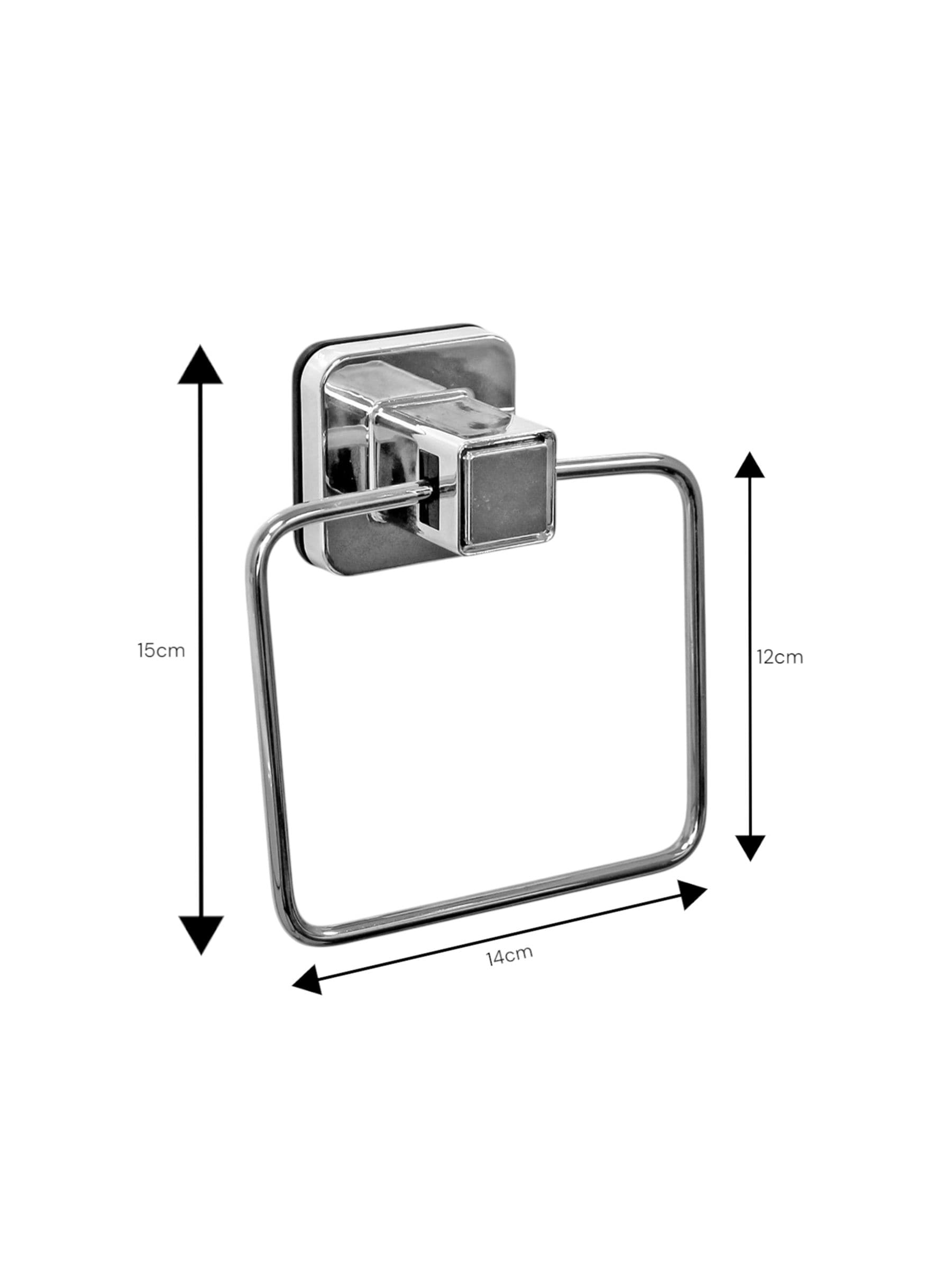 Showerdrape chrome suction wall mounted towel ring (British brand)
