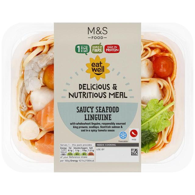 M&S Eat Well Seafood Linguine   368g GOODS M&S   