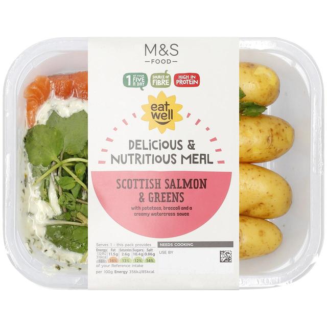 M&S Eat Well Scottish Salmon with Watercress Sauce   372g