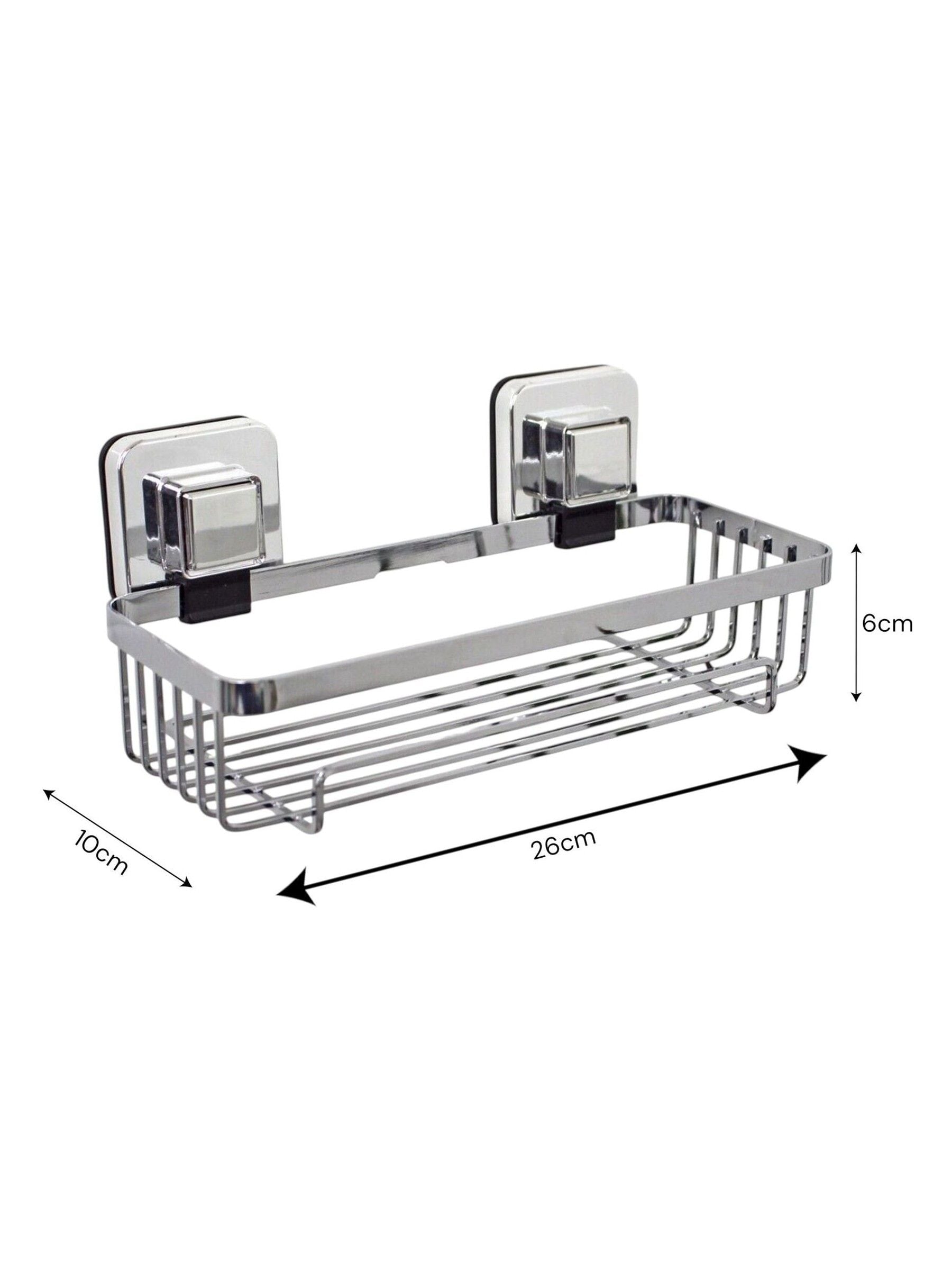 Showerdrape chrome suction basket 26cm wide - British product