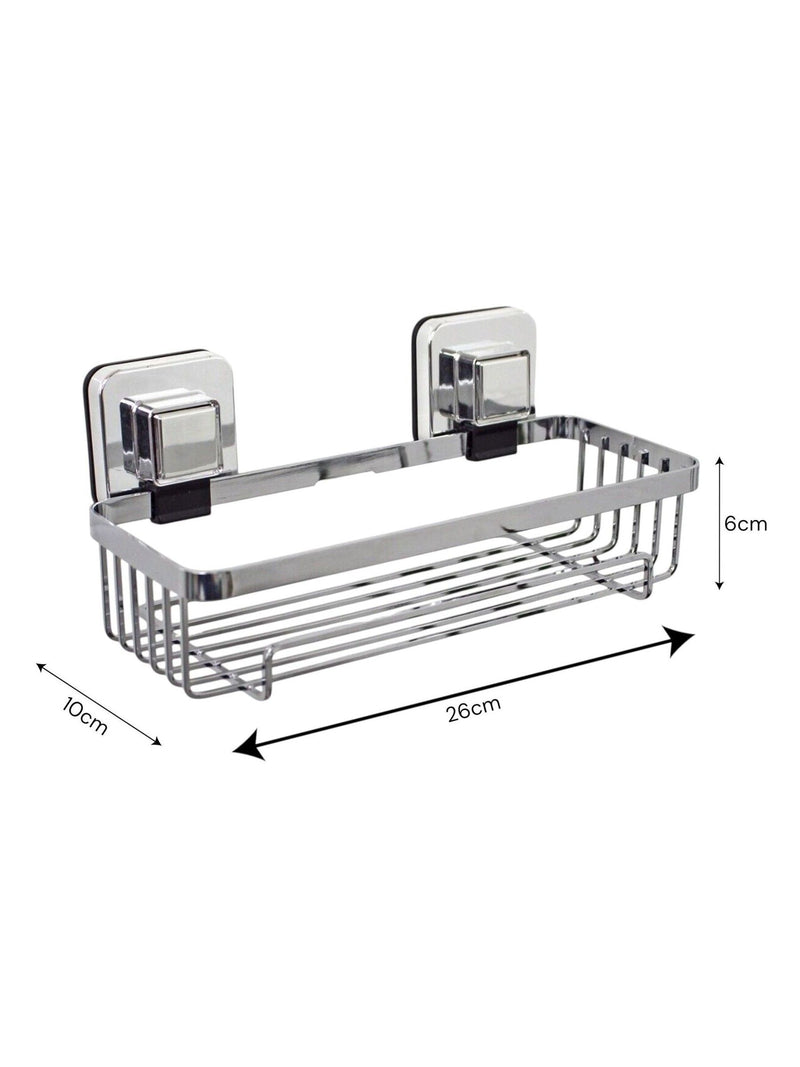 Showerdrape chrome suction basket 26cm wide - British product