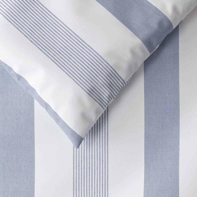 M&S Hadley Pure Cotton Striped Bedding Set Single-Super King Blue Mix