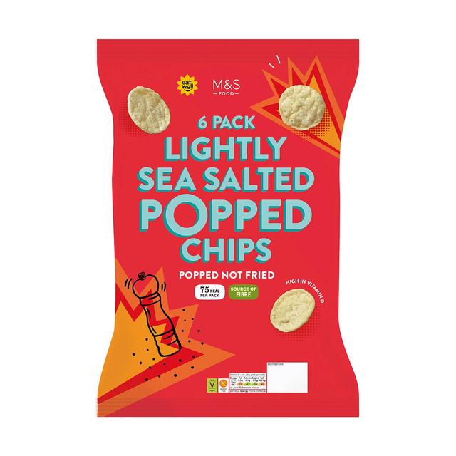 M&S Lightly Salted Popped Potato Chips Multipack   6 per pack