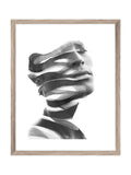 Brookpace Lascelles black sculpture artwork wood frame 30x22 inches - British product