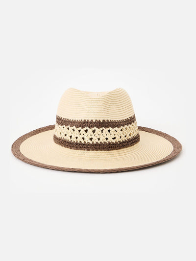 Next Oliver Bonas Cream & Brown Open Weave Fedora Hat- Buy online at McGrocer