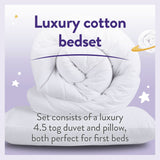 Slumberdown 4.5 Tog Kids Bedset Single (British brand)