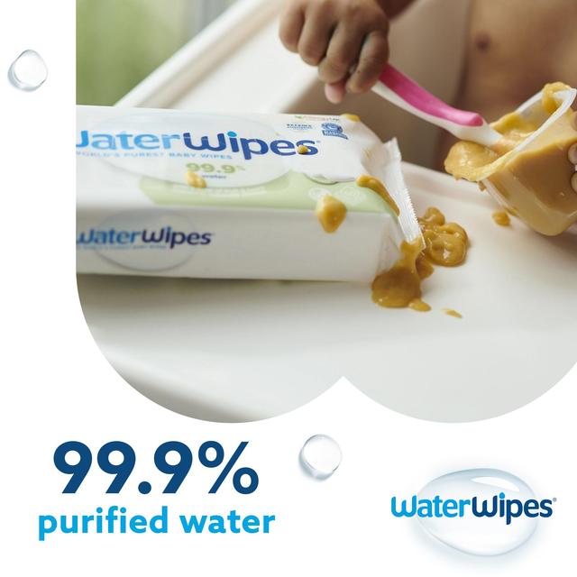 WaterWipes Baby Wipes Sensitive Weaning Plastic Free Wipes 60 Wipes   60 per pack