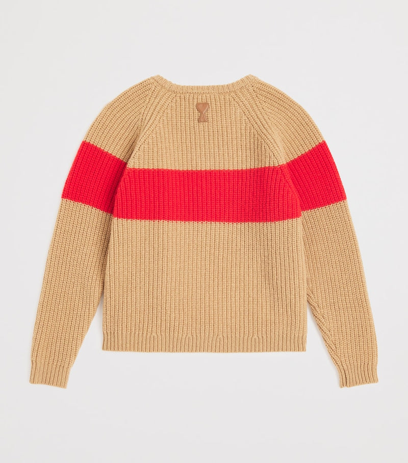 AMI Paris wool cross-stitch sweater for children aged 4-12 years - British product