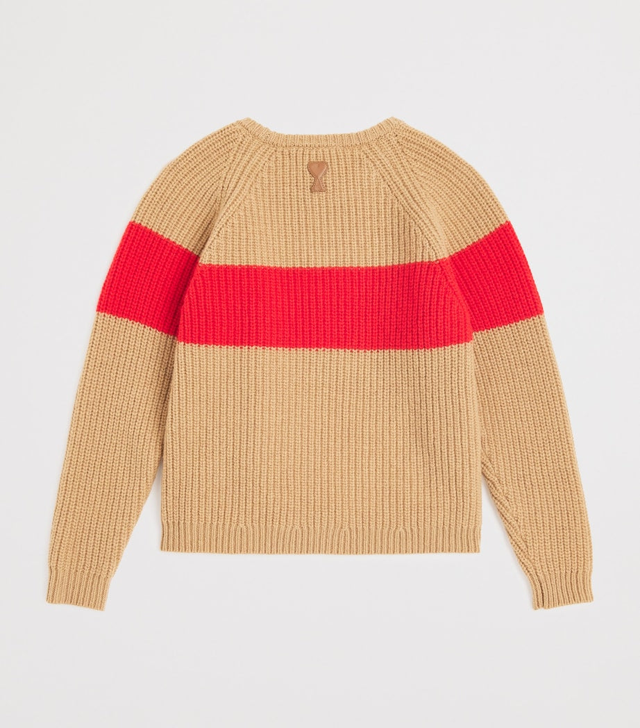 AMI Paris wool cross-stitch sweater for children aged 4-12 years - British product