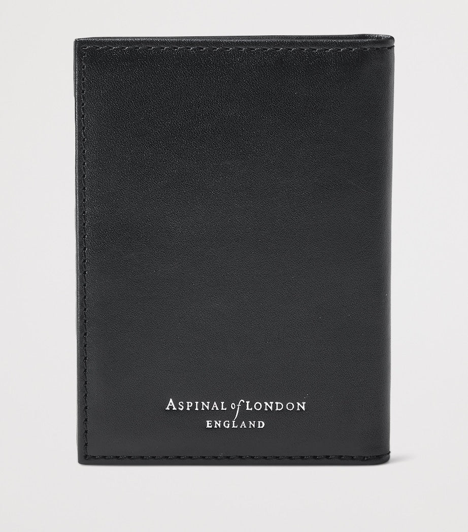 Aspinal of London leather double fold card holder 11cm, imported from the UK