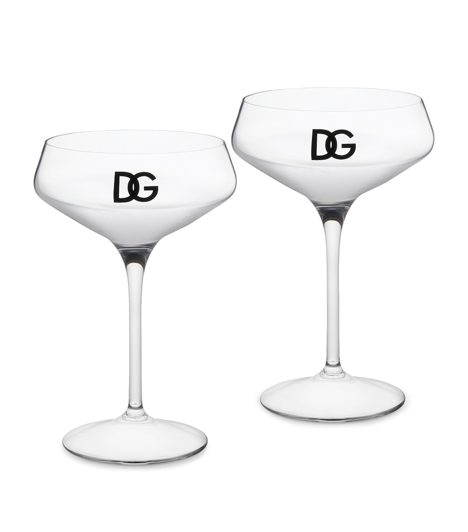 Dolce&Gabbana logo martini glasses set of two, 17cm height - British product