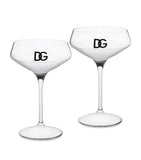 Dolce&Gabbana logo martini glasses set of two, 17cm height - British product