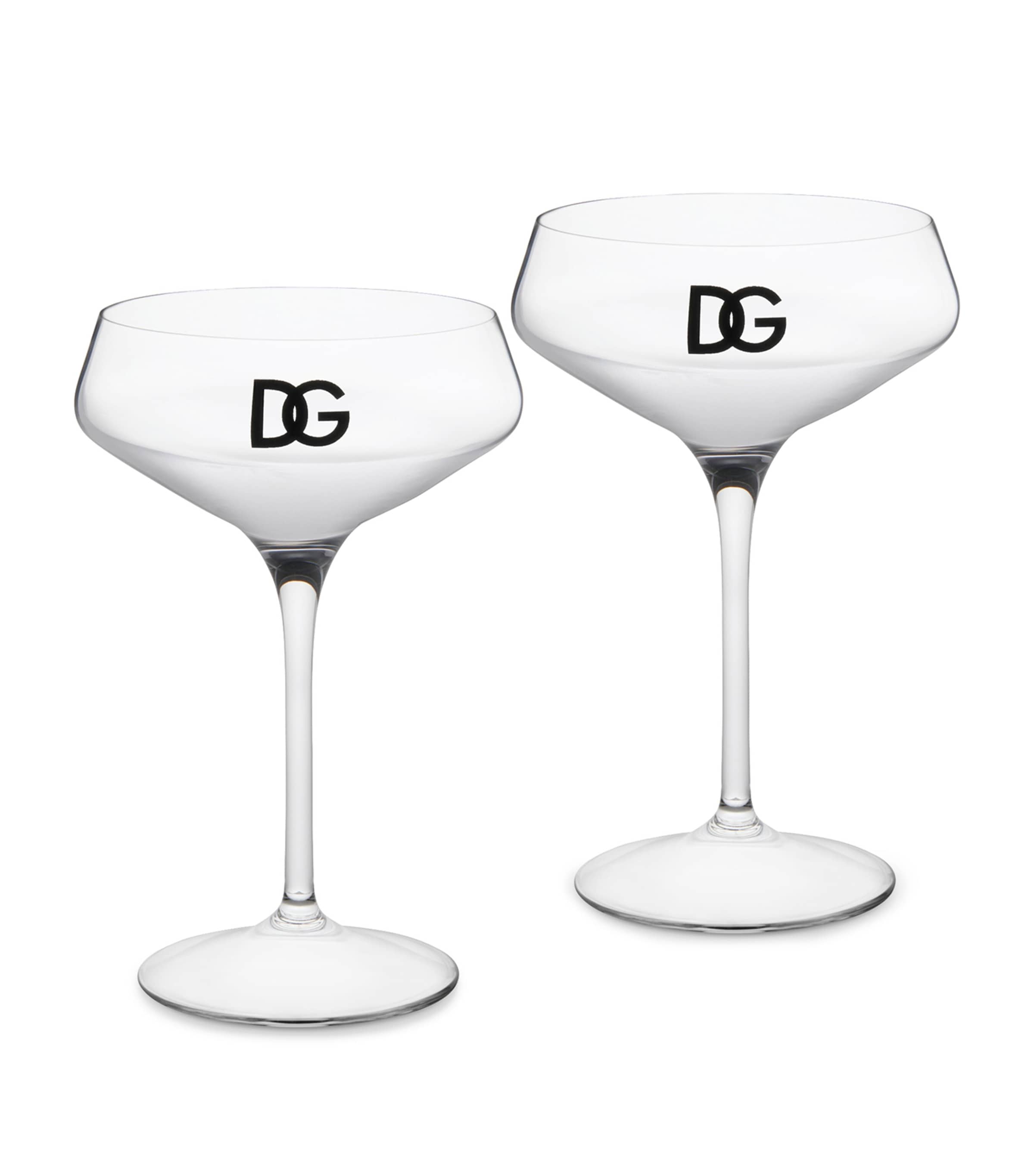 Dolce&Gabbana logo martini glasses set of two, 17cm height - British product