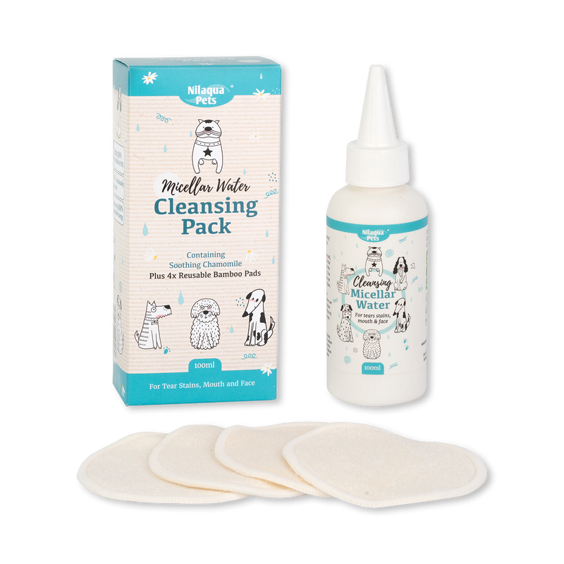 pet micellar water face kit and bamboo pads, imported from the UK