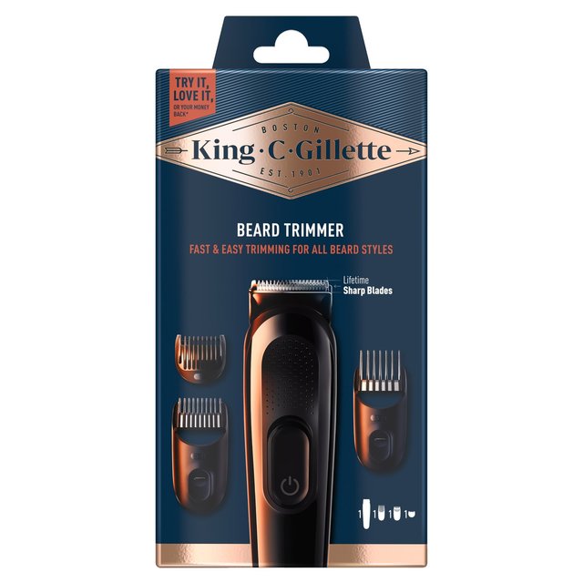 King C. Gillette Cordless Beard Hair Trimmer with 3 Interchangeable Combs GOODS M&S   